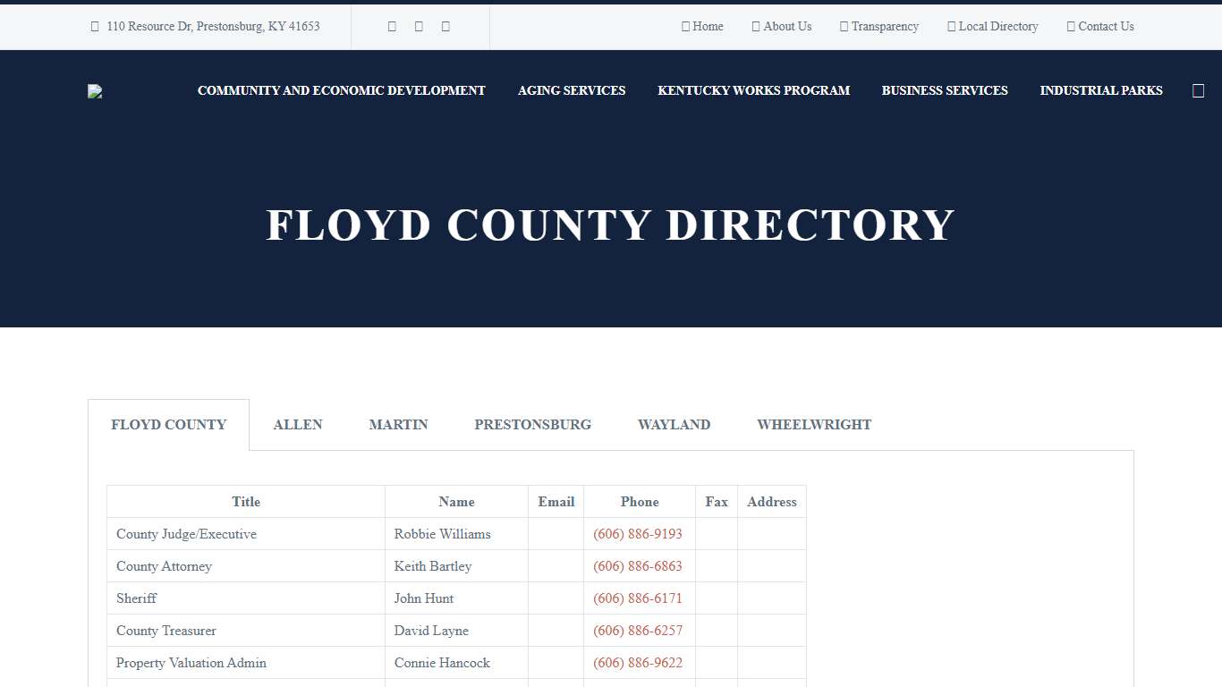 Floyd COUNTY DIRECTORY - BigSandy.org